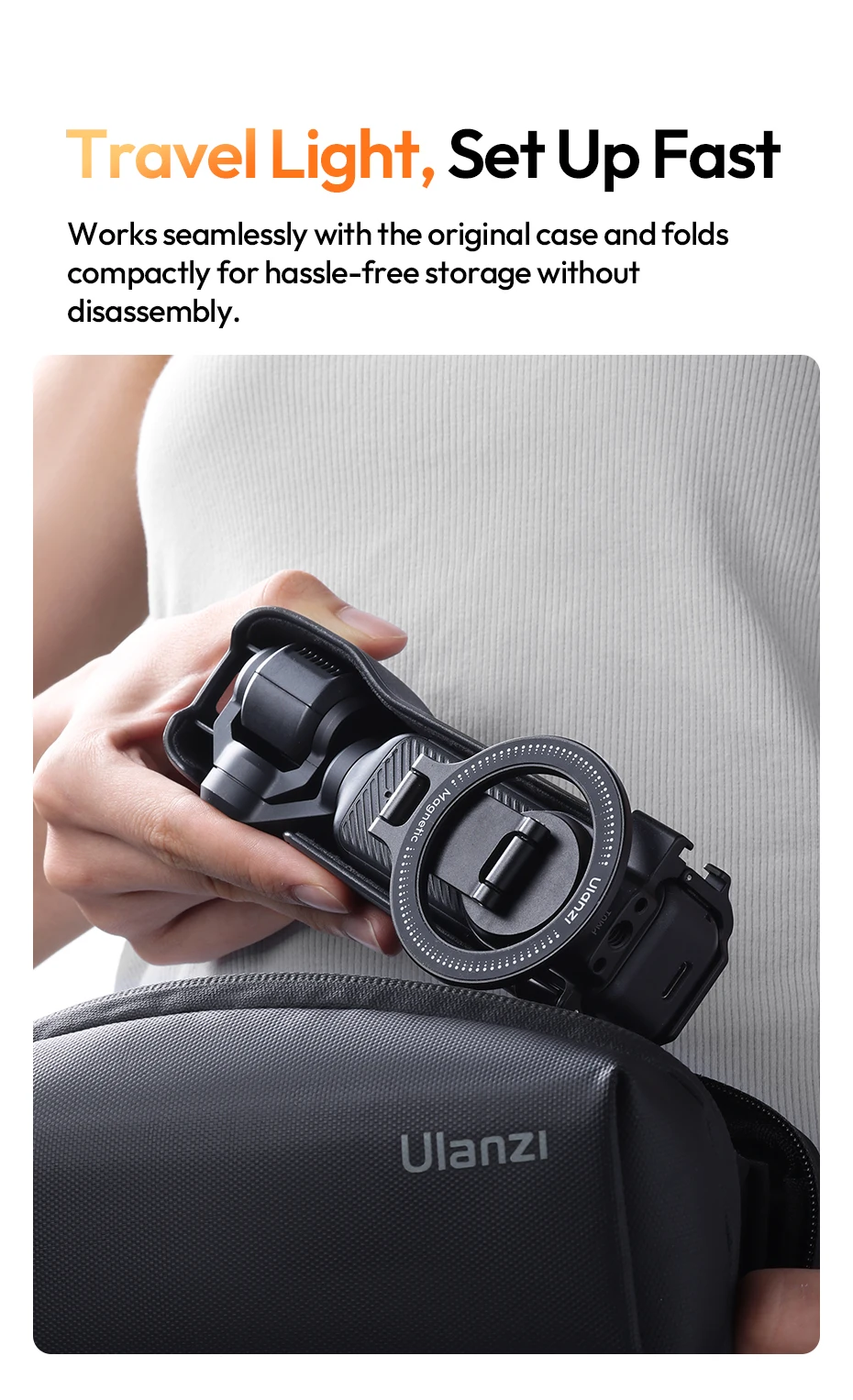 � Ulanzi PM01 Pocket 3 Magnetischer Erweiterungsadapter für Pocket3 Handyhalter für iPhone 16 15 14 13 Vlog Kit – Detail 10