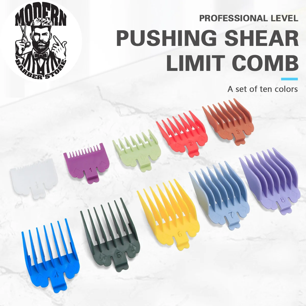 

10Pcs Professional Trimmer Attachment Limit Combs Replacement Guards Set Universal Hair Clipper Guards Barber Accessories Tools