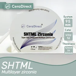 Ceradirect SHT-ML wielowarstwowy cyrkonowy System cyrkonowy (95mm)-dla laboratorium dentystyczne CAD/CAM