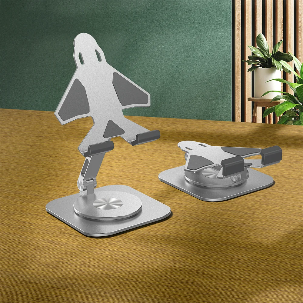 360-Degree Phone stand Rotating Aluminum Alloy Bracket Multi-Angle Controllable, Not Pick The Model,  More Efficient Office