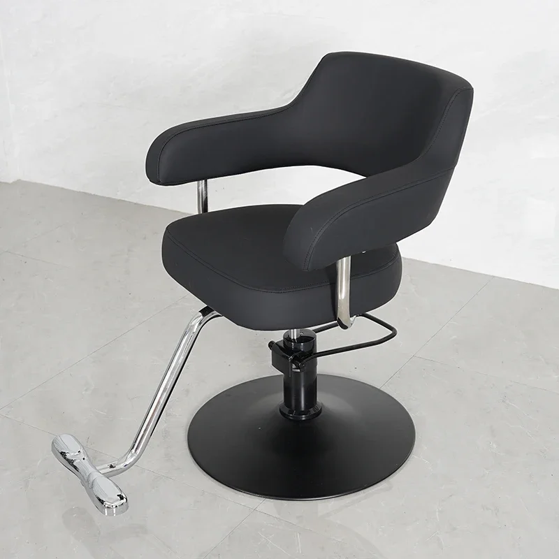 Barbershop Swivel Simple Barber Chair Comfort Lift Perm Barber Chair Hair Dyeing Cadeira De Barbeiro Beauty Furniture KMBC