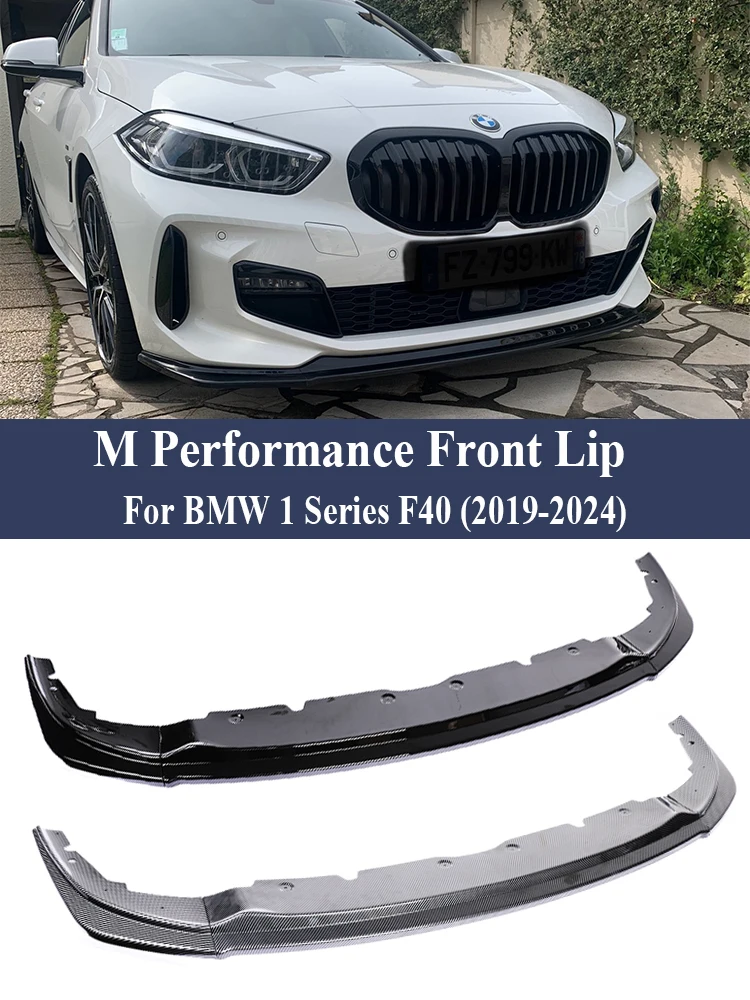 M Tech Carbon Fiber Front Bumper Lip Splitter Spoiler Diffuser M Sport Front Skrit Cover For BMW 1 Series F40 2019-2024 3PCS