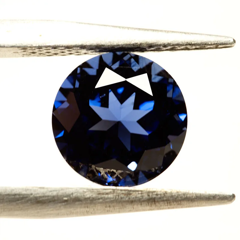 High Quality Lab Grown Sapphire Round Cut Royal Blue Color Gems DIY Charms Ring Necklace Main Materials Selectable Certificate