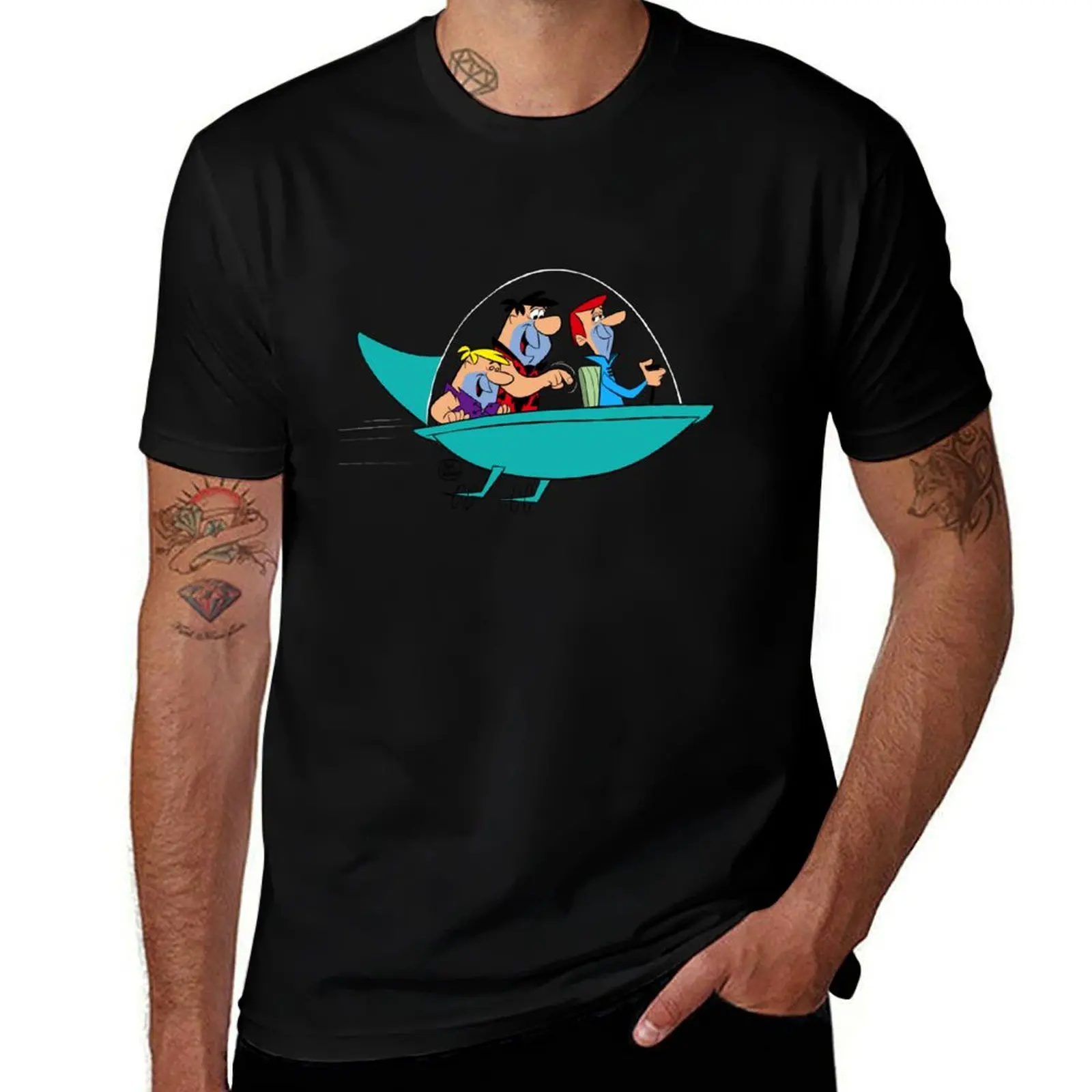 TV CARTOON SHOWS MASH-UP T-Shirt Plus Size Basic Short Sleeve Top T-Shirt