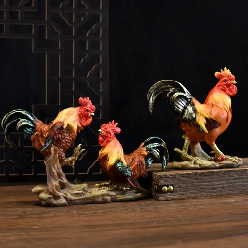 Rooster resin handicraft ornaments, outdoor garden, courtyard decoration, pasture home micro-landscape