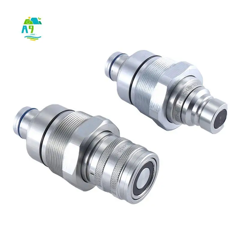 A09E-Male Female Flat Coupler Kits Hydraulic Quick Coupler For Bobcat Kubota Tractor Excavator Loader 7246802 7246799