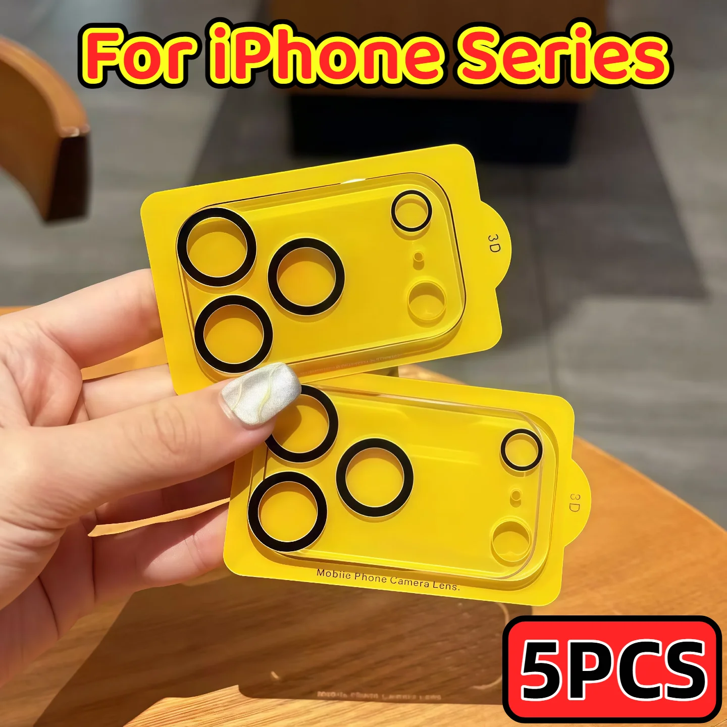 5 Stück hochauflösender integrierter Objektivschutz für iPhone17Promax 16plus 15pro 14 13 12 11 Serie