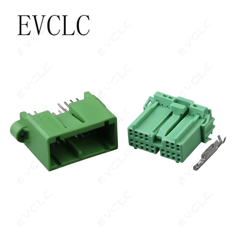 1 Set 16-Pin Wiring Harness Connector IL-AG5-16P-D3T2/IL-AG5-16S-D3C1 for Center Console Multimedia Head Unit (Male & Female)