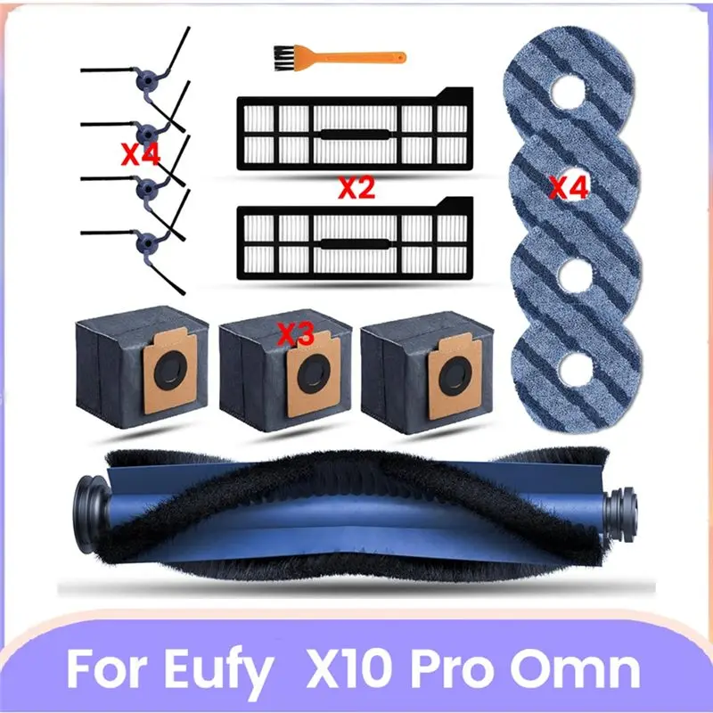 

~Top Rated 15PCS Replacement Accessories For Eufy X10 Pro Omni Vacuum Cleaner Accessory Roller Side Brush Filter Mop Pads Dust B