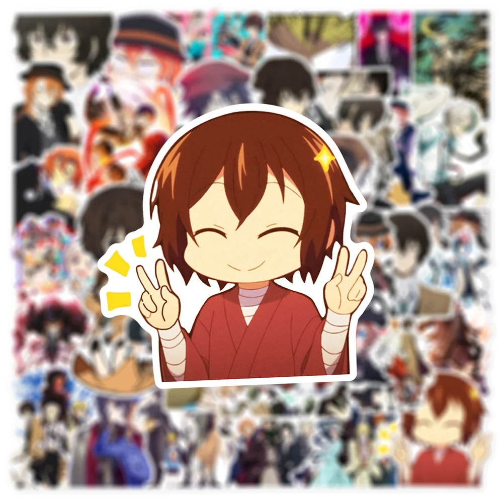 10/30/50 Stück Bungou Stray Dogs Aufkleber Dazai Chuuya Anime-Sticker für Laptop, Skateboard, Gepäck, Notizbuch, Kyouka Atsushi Aufkleber