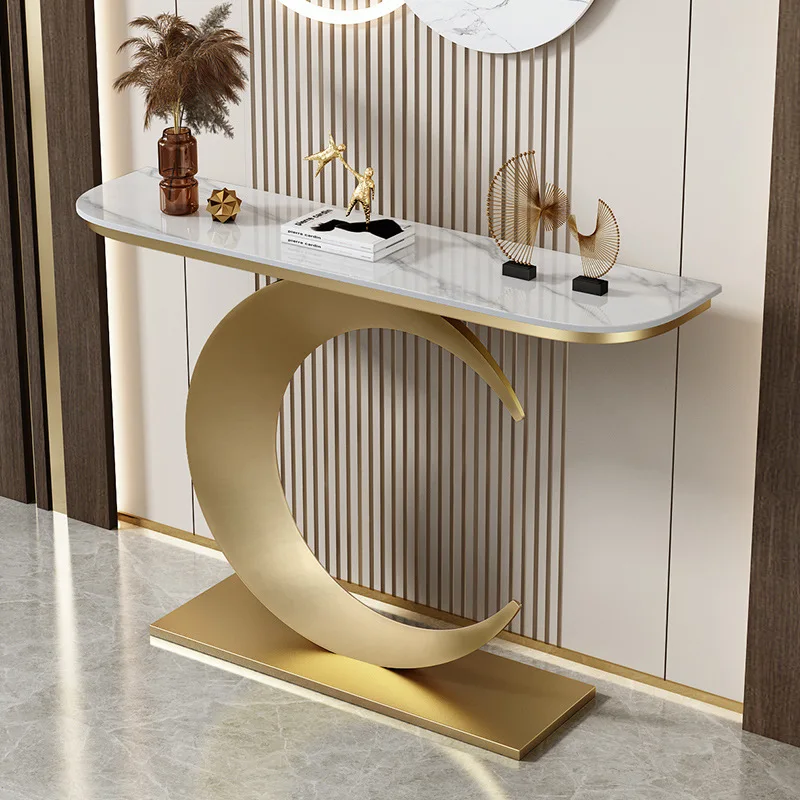 

Italiarock slab entrance platform Semicircular cabinet is now simple and modern corridor entrance table end view platform