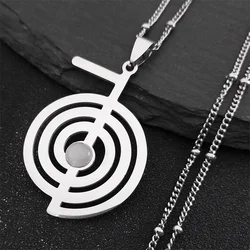 Whirlpool Cho Ku Rei Opal Stainless Steel Chain Necklace Reiki Protection Healing Chokurei Necklace Jewelry cadenas mujer N4242