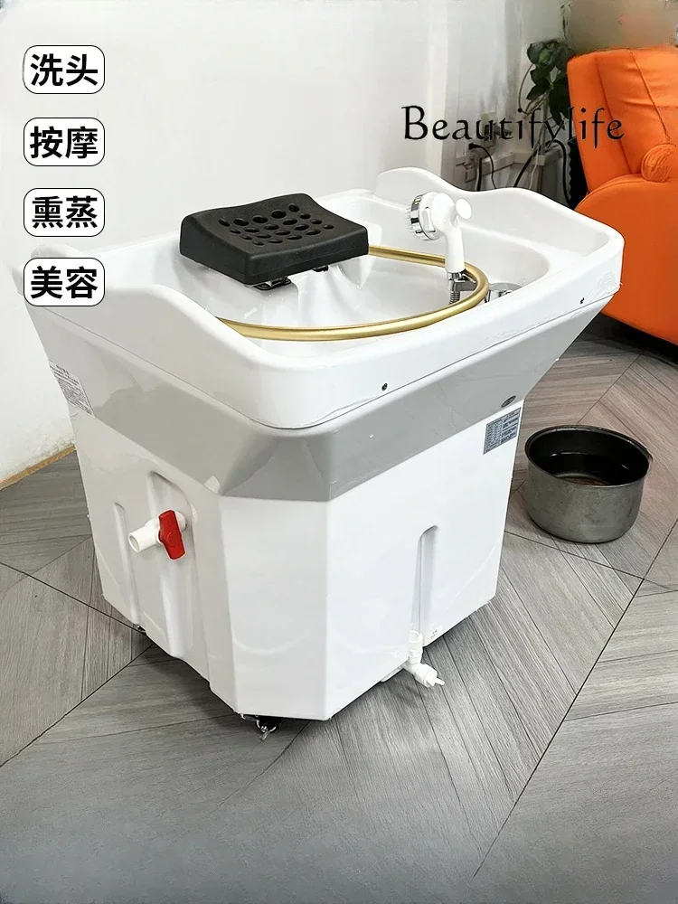 New Upgrade Mobile Shampoo Basin Head Therapy Instrument Fumigation Head Therapy Water Circulation Bed Can Lie Flat