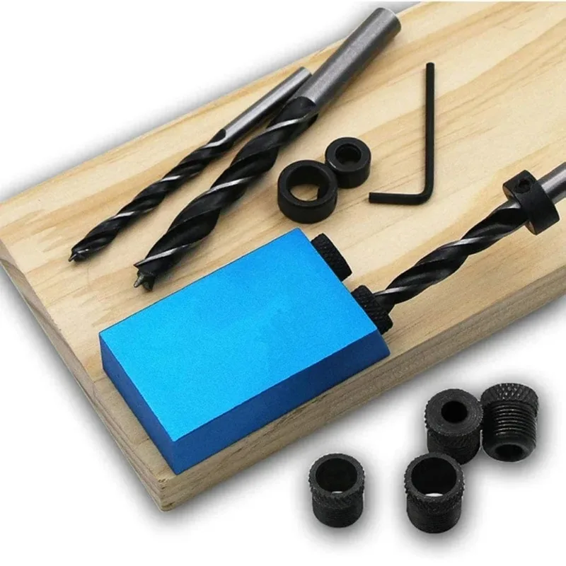 14/7 Pcs Pocket Hole Jig Kit - 15° Drill Guide Locator with Drill Bit & Drive Adapter | Woodworking Carpentry Tool