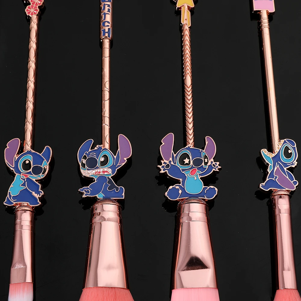 5pcs/Set Disney Lilo & Stitch Bright Foundation Concealer Vogue Eye Shadow Eye Brow Lip Makeup Brushes Makeup Brushes Set Gift