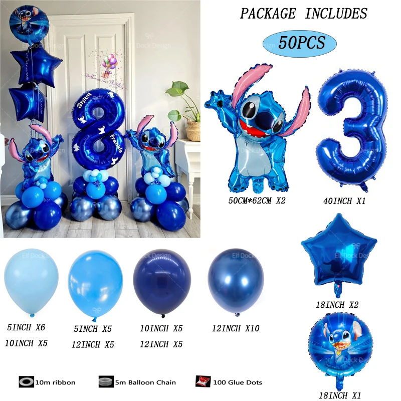 50pcs Disney Lilo & Stitch Party Balloons Stitch 40\