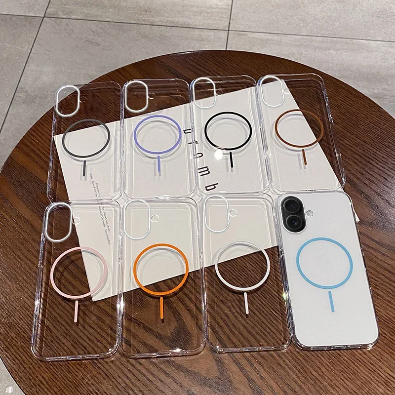 Ultradünne transparente magnetische Hülle für Magsafe für Apple iPhone 17 Air 16 15 14 Plus 13 12 11 Pro Max 16E PC stoßfeste Abdeckung – Detail 1