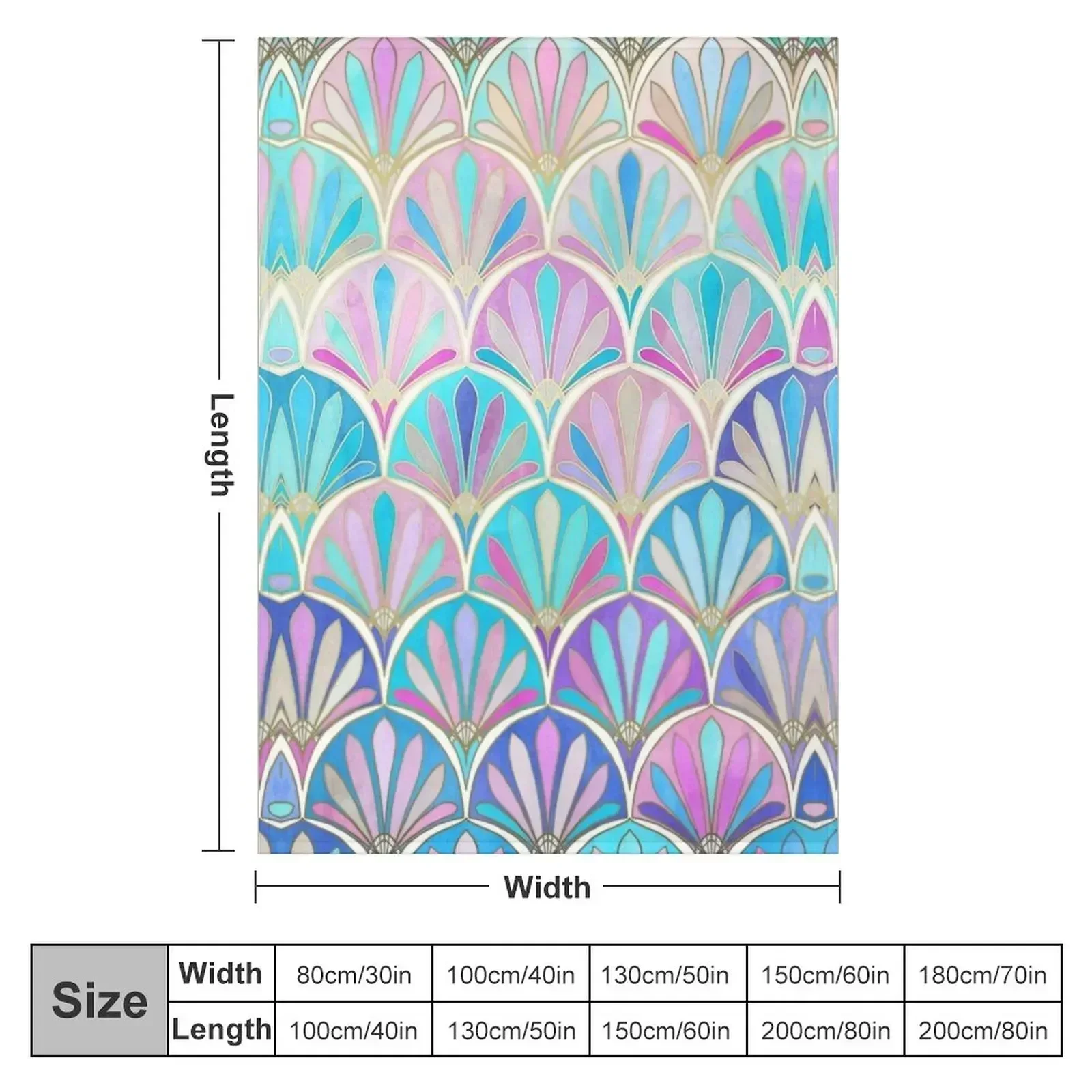 Glamorous Twenties Art Deco Pastel Pattern Throw Blanket Blankets For Baby Decoratives Warm Nap Shaggy Blankets
