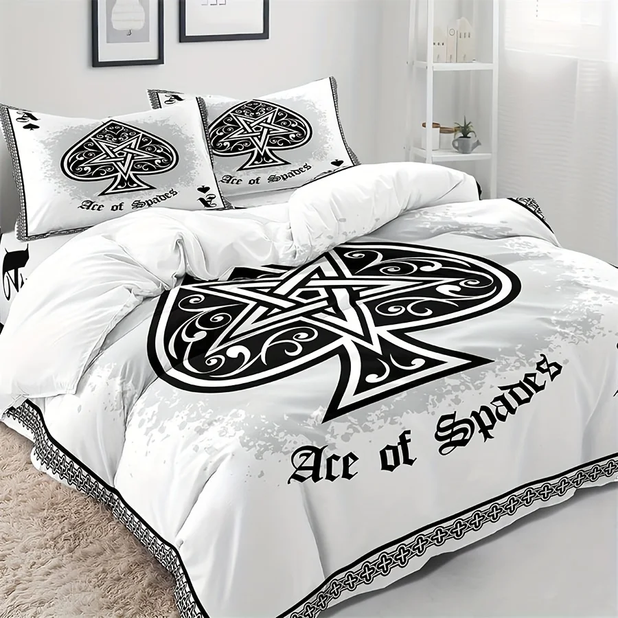 set-copripiumino-spades-ace-con-2-federe-morbido-e-confortevole-adatto-per-tutte-le-stagioni-lavabile-in-lavatrice-chiusura-con-cerniera