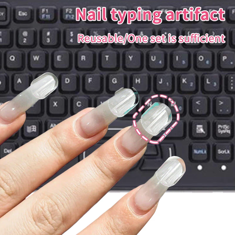 10/50Pcs Portable Silicone  Long Nail Cover Long Nail Wrap Keyboard Convenient Manicure Typing Protective Long Nails