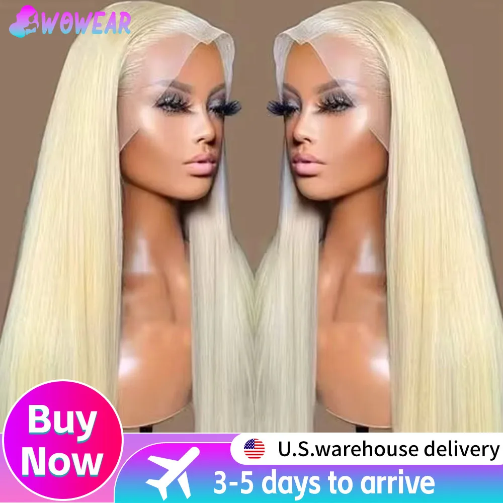 

613 Блондинка 13X4 13X6 HD Прозрачные парики из натуральных волос на кружеве для женщин Предварительно выщипанные Remy Бразильские прямые кружевные фронтальные парики W