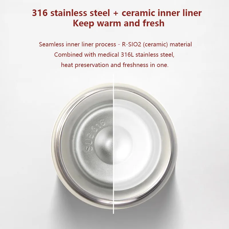 450ml Coffee Thermos Cup Portable Travel Ceramic Inner Insulated Mug High-end Straw with Lid Exquisite Gift Insulated Tea Mugs