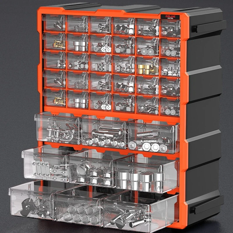 Drawer-Type Parts Organizer Cabinet, ESD Safe Storage Box with Adjustable Compartments for Electronic Components Hardware JT40