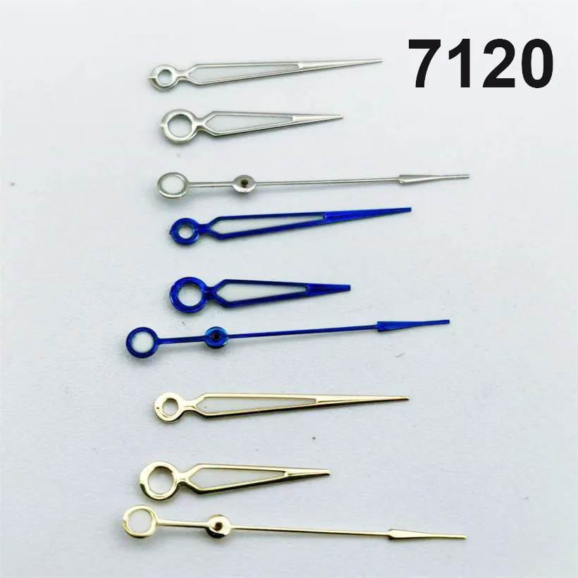 Suitable For 7120 Movement Luminous Hour Minute Second Three Needle Watch Hands Blue Silver Gold Pointer Watch Accessories