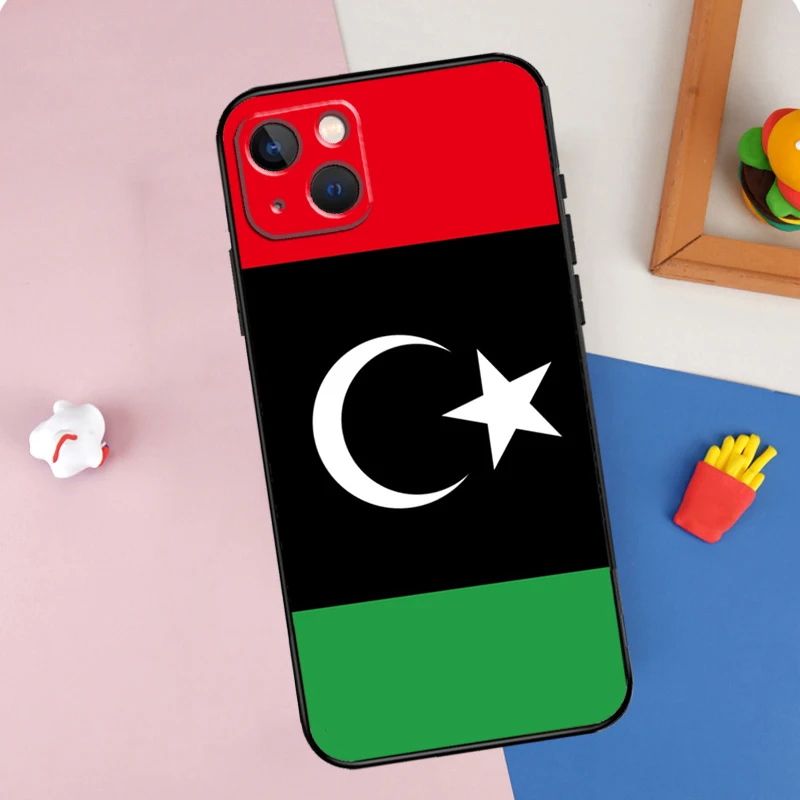 Libya Flag Case For iPhone 13 11 12 14 15 16 Pro Max Mini X XR XS Max Plus Soft Cover