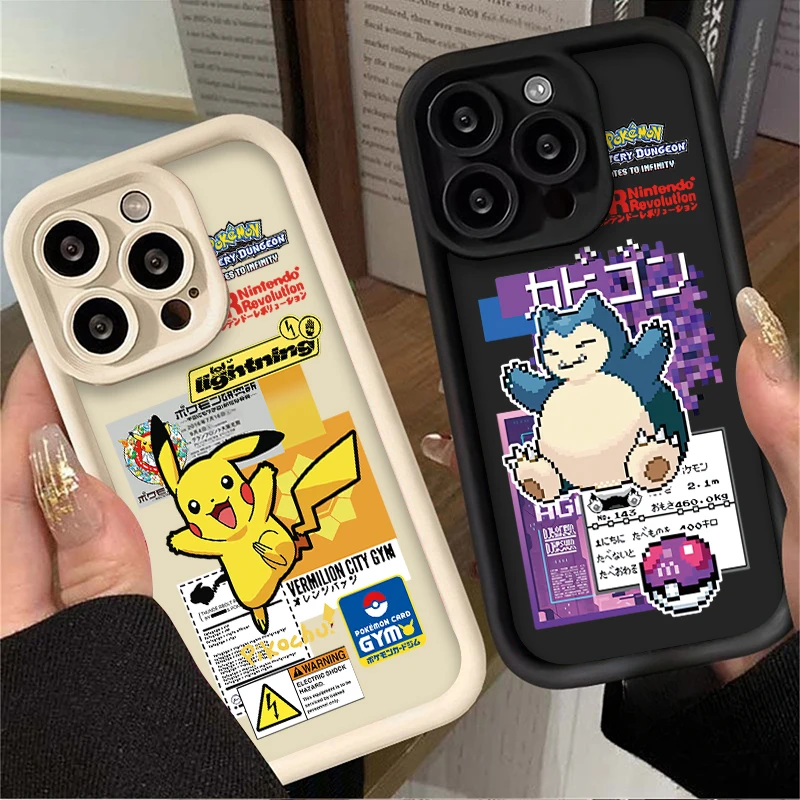 P-pokemons pikachus電話ケース,XiaomiRedmi用ケース9a,9c,10,10c,12,12c,k30,k40,k50,note 10,11,12,13 pro,5g