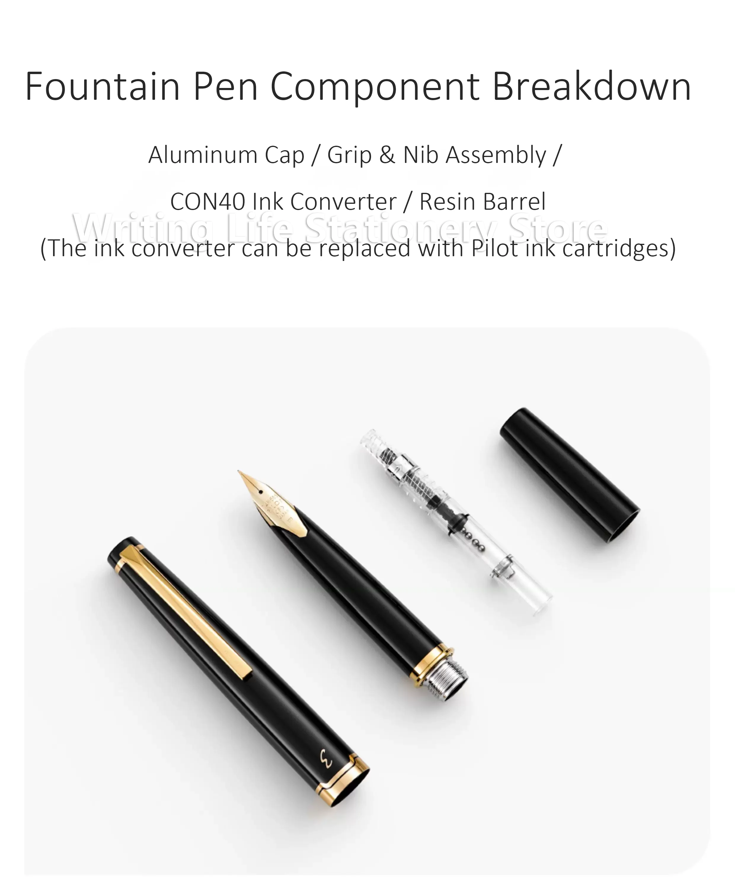 Original Japan Pilot Elite 95s Stift Jubiläumsausgabe 14K Goldspitze Taschenformat Goldstift Unterschriftsgeschenk für Frauen – Detail 7