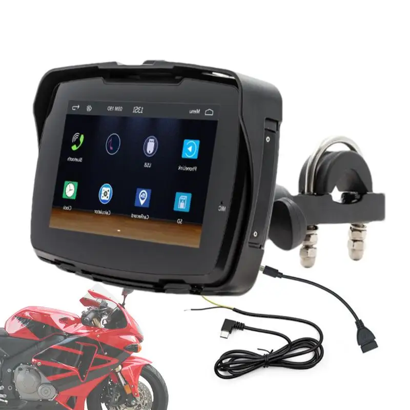 

Motorcycle Screen Waterproof 5inch Motorcycle Gps Navigation Ip65 Waterproof Touch Screen Wireless Navigator With Dual Link For