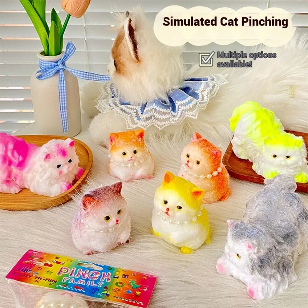 Simulatie Kat Squeeze Speelgoed haar Relief Fidget Zintuiglijke Speelgoed voor Kinderen Volwassenen Leuke Zachte Kneden Bal Cadeau voor Angst
