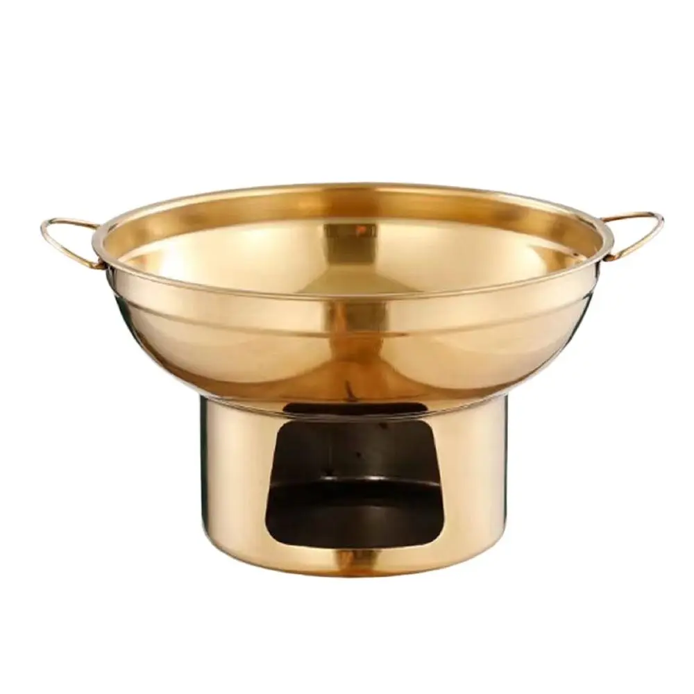 Durable 20/22cm Hot Pot Thickened Stainless Steel Cooking Pot Double Ears Cooking Kitchen Cookware Outdoors