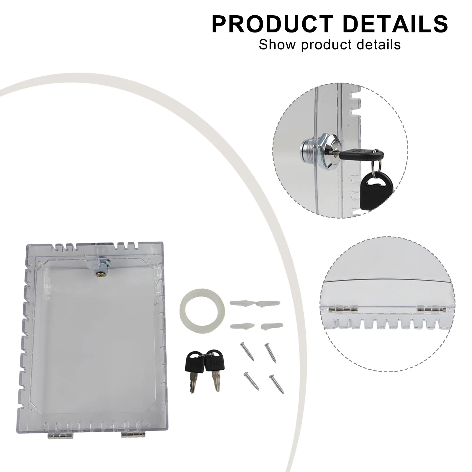 Office Setup Transparent Transparent Lock Box Key Lock Thermostat Box Wall Mounted Box PC Plastic Material Secure Locking System