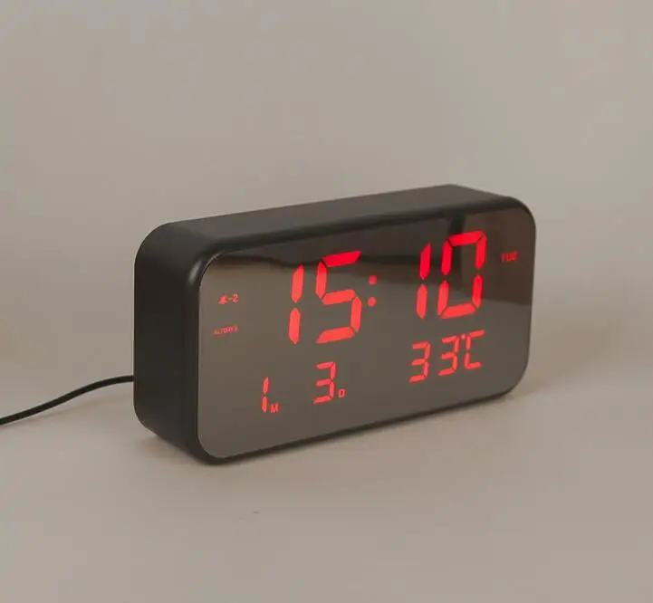 22x11CM 3 Groups Clock Functions 25 Song Alarms Volume Adjustable LED Music Wake Up Alarm Clock Snooze Time Temperature Date