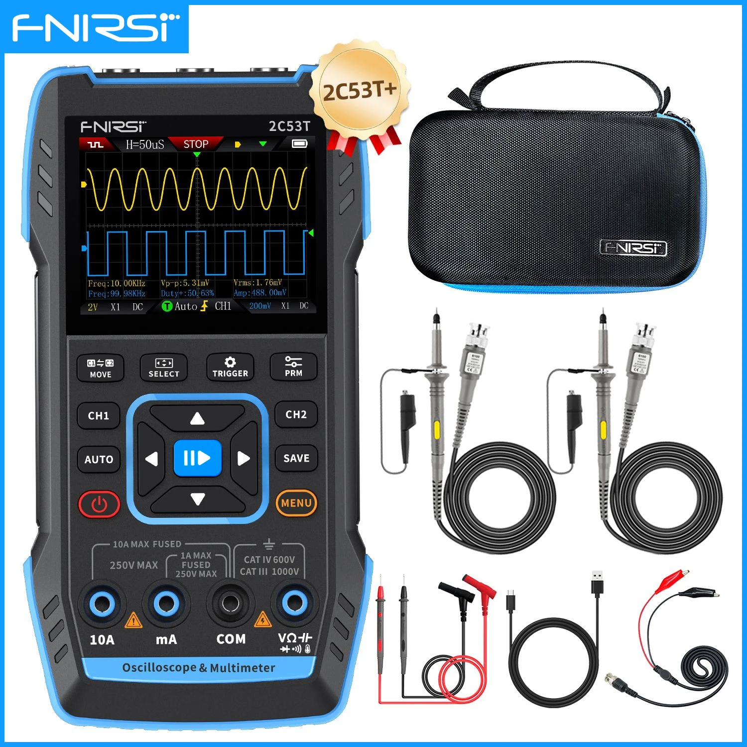FNIRSI 2C53T 2C23T アップグレード 3in1 オシロスコープ マルチメータ
