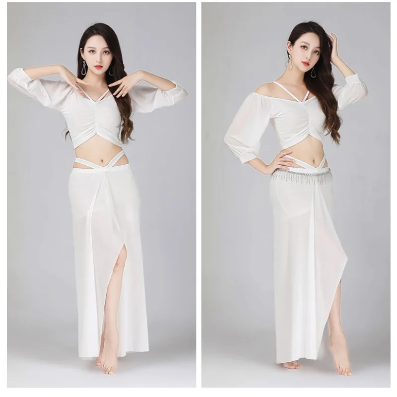 Nuova tuta estiva per pratica di danza orientale Tuta per pratica di danza del ventre Tuta per performance in rete di grandi dimensioni Tuta per performance sul palco