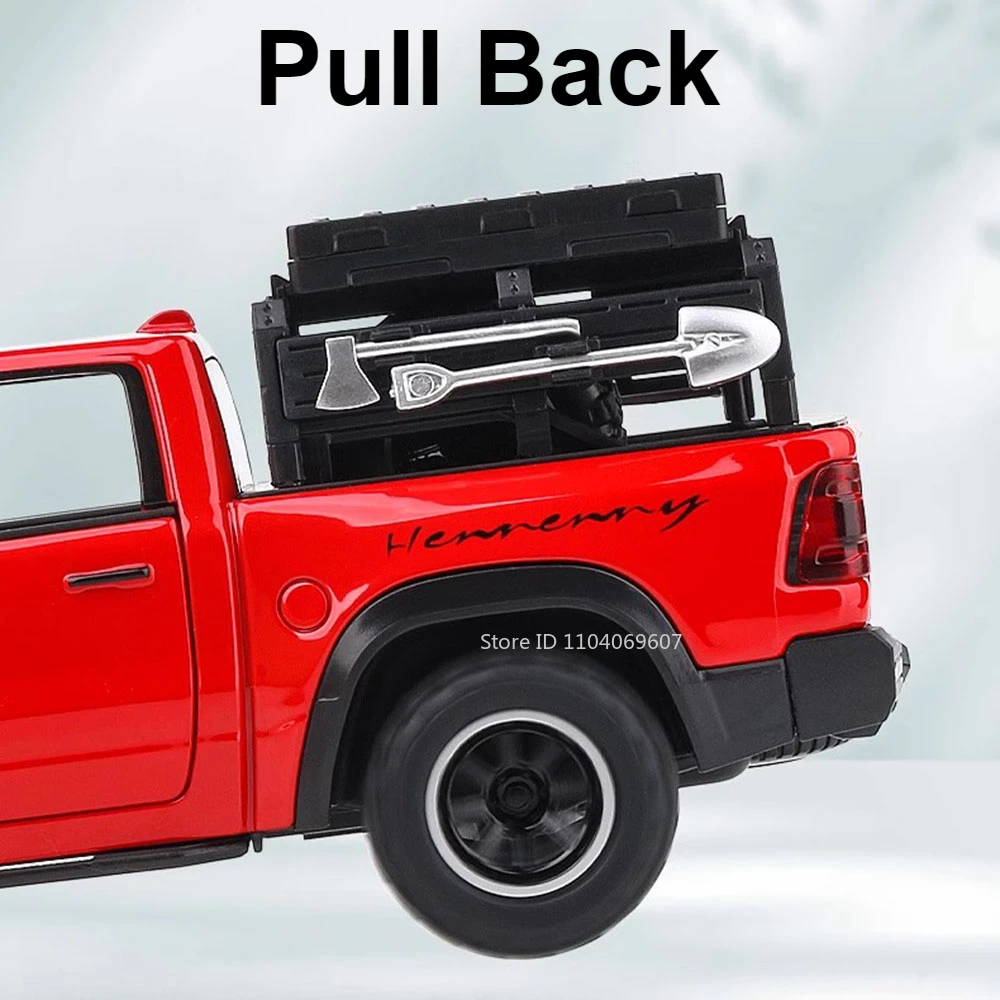 1:32 マンモスピックアップおもちゃの車モデル合金ダイキャストドアオープンサウンドライトプルバックトラック車両モデル男の子キッズギフト用