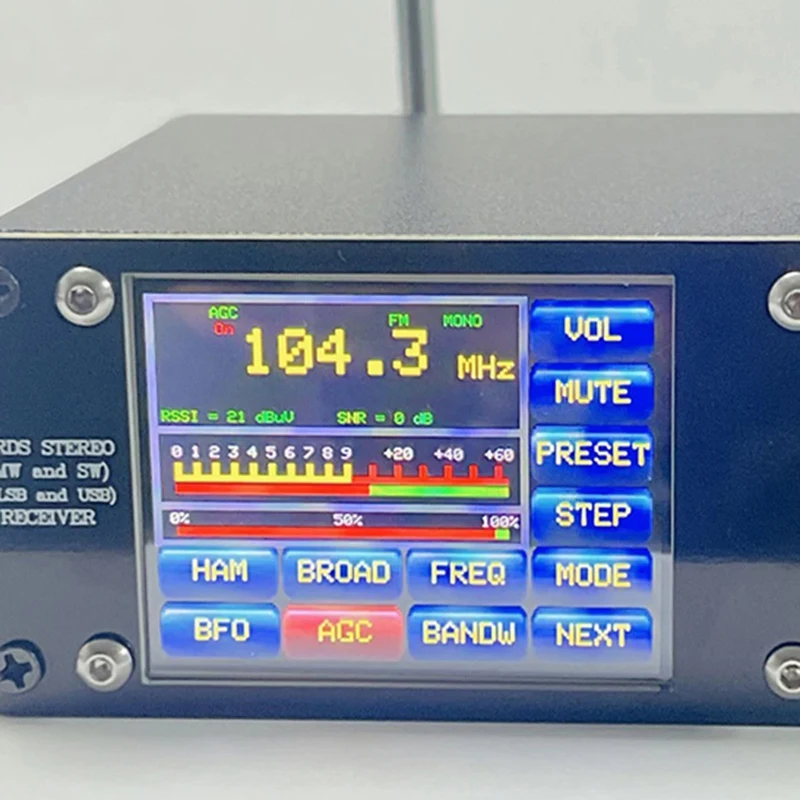 A04R SI4732 Full-Wave Band Radio Receiver FM LW MW SW SSB Support Broadcast Searching 2.4inch Touching Screen Receiver