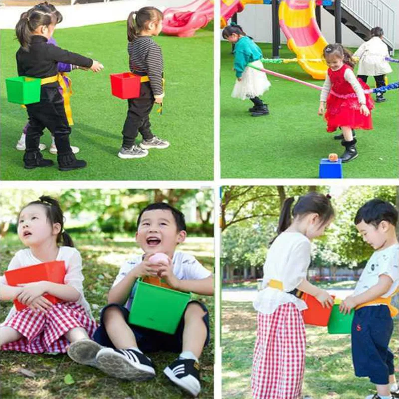 Belt Bucket For Kids Toys Sandbag Throwing Game Kindergarten Sensory Training Sports Running and Dodging Interactive Chase Game