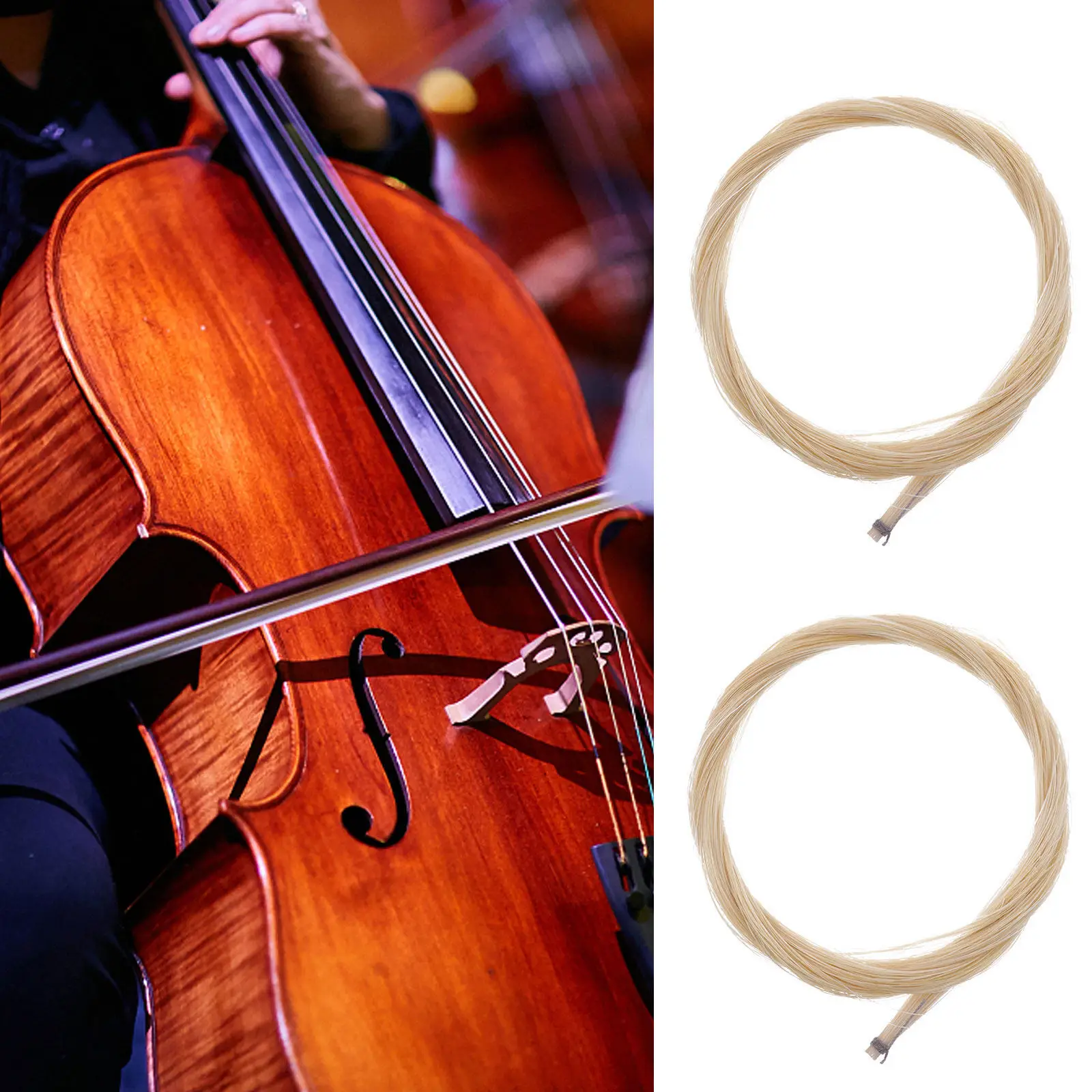 2Sets Horsehair for Violin Bow Cello Bow Hair Replacement Ergonomic Design Musical Instrument Parts Repair Performance Practice - view 3