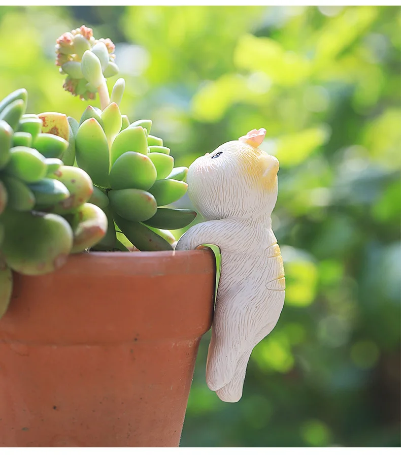 4pcs Climbing Kitten Figurines Cute Hanging Cat Decoration Ornaments for Flower pots, Fish Tank, Micro-landscape Tabletop Decor