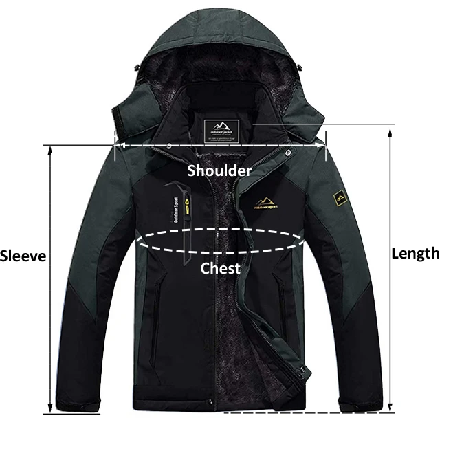 MAGCOMSEN Men's Ski Jacket Winter Warm Wool Parka Warm Thick Coat Windproof Rainproof Snowproof Hiking Men's Snowboard Jacket