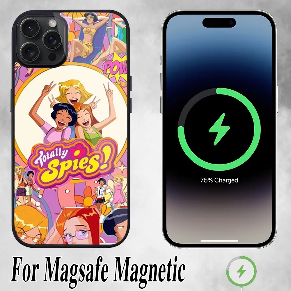 Totally Spies cartoon Phone Case For iPhone 11 Mini 12 13 Max 14 Plus 15 Pro Magesafe Magnetic Shell