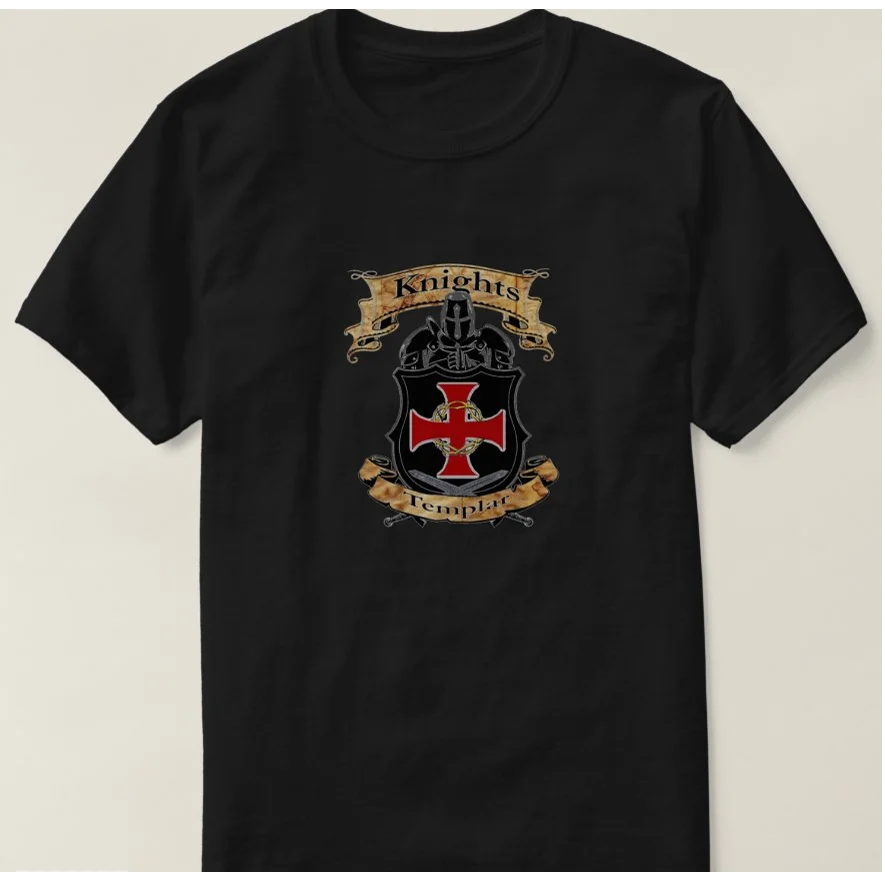 Creative Design Knights Templar Cross shield T-Shirt. Summer Cotton Short Sleeve O-Neck Mens T Shirt New S-3XL