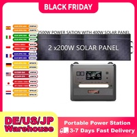 Camping Supplies 2400W 2500W Portable Power Station LED Light Emergency Solar Power Bank 220V 2160WH 2304WH Solar Panel Optional