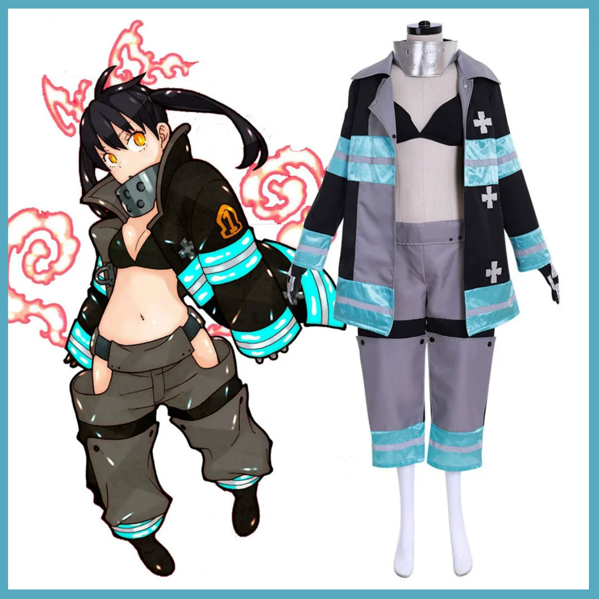 

Anime Fire Force Enen Enn No Shouboutai Kotatsu Tamaki Cosplay Costume Sexy Woman Firefighter Uniform Hallowen Play Suit 2025
