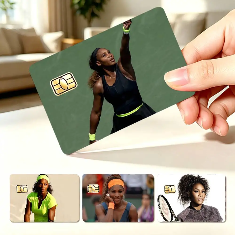Tennis Player S-Serena Williams  4pcs 1Set Card Stickers Small Waterproof Chip 4PCS Card Sticker Anti-Scratch