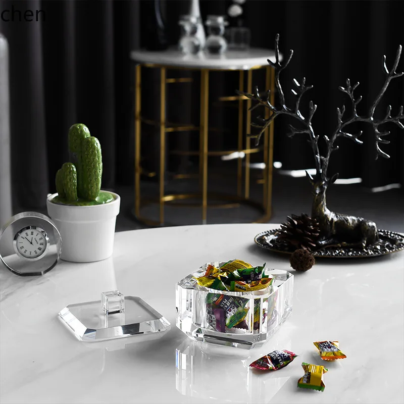 ZML jewelry box crystal glass candy jar storage jar organizer box dressing table decorative ornament